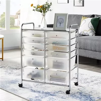 12 Storage Drawers Rolling Cart Trolley Paper Studio Organizer Home Office Used • $39.99
