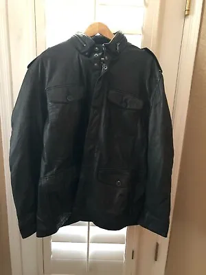  Marc New York Andrew Marc Men's Black Leather Moto Jacket XXL  • $199