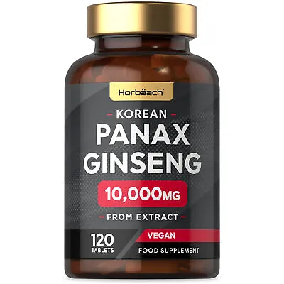 Panax Ginseng High Strength 10000mg | 120 Tablets | From Extract | By Horbaach • £11.99