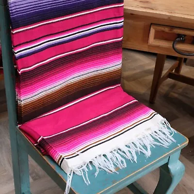 Mexican Serape Blanket - Pink • £32