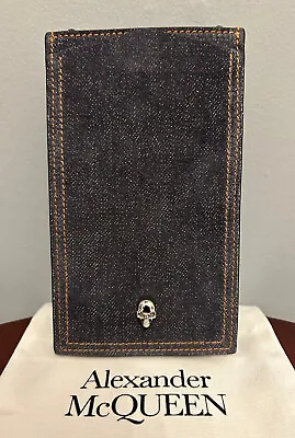 ALEXANDER McQUEEN Denim Skull Phone Case With Chain • $438.97