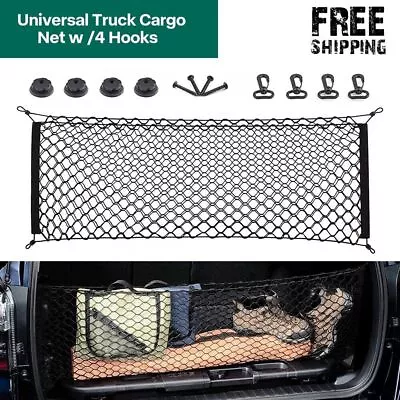 Trunk Cargo Net 4 Hook Storage Elastic Mesh Organizer Universal Bag For Car Rear • $6.89