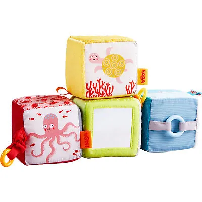 HABA Discovery Cubes Marine World - 4 Fabric Blocks To Stimulate Baby's Senses • $24.99