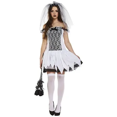 Adult Sexy Teen Bride Costume Zombie Halloween Horror  Fancy Dress Party OutFit • £9.09