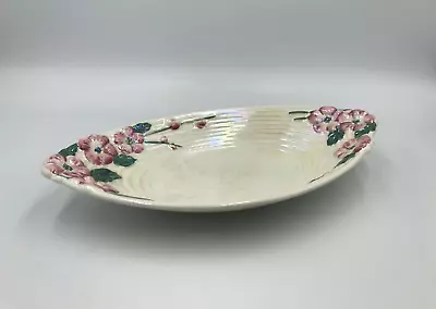 Maling Ware Lustre Pink Bon Bon Dish 26cm Floral Pink Blossom Vintage 1950's • £11.99