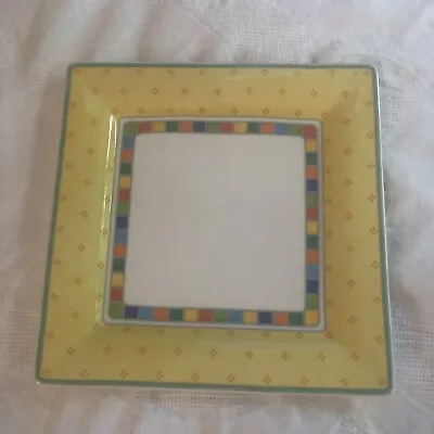 VILLEROY BOCH Twist Alea Limone Square 10.5in Dinner Plate EUC • $34.99