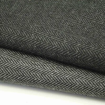 £8.99 • Buy Herringbone Tweed Wool Blended Upholstery Cushion Curtain Furnishing Fabric ✨
