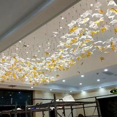 New Murano Glass Maple Leaf Pendant Light Italic Luxury Design Hotel Chandelier • $882.57