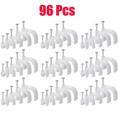 48~144 Round Cable Wire Clips For Wall White 4mm 6mm 8mm 10mm 14mm • $7.99