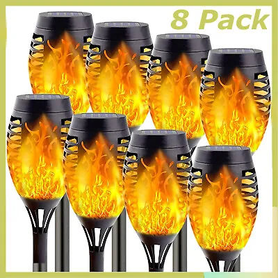 12 LED Outdoor Solar Flame Light Torch Dancing Flickering Lamp Garden 8 Pack • $31.99
