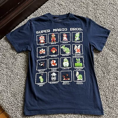 Super Mario Bros 16 Character PIXEL GRID BOXES GRAPHIC T-Shirt (S) • $10