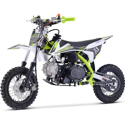 MotoTec X1 110cc 4-Stroke Kids Gas Dirt Bike Green Ages 13+ Off Road 37 MPH Max✅ • $849