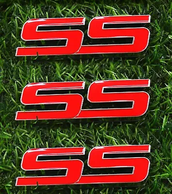 3Pcs Front Door SS Emblem 3D Badge For 06-10 IMPALA  15211285 Chrome Red • $23.95