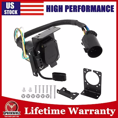 7 Way Trailer Wiring Harness 4 Way Flat Plug Kit For Chevy Silverado 1500 2500 • $26.89