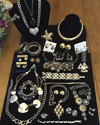 Vtg-NWOT Costume CHUNKY Gold Mixed Jewelry Lot SC Raquel Trifari Monet SAG • $29.90