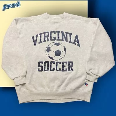 Vtg Russell Athletic Virginia Soccer Crewneck Sweatshirt Rare 1990s Y2K USA • $29.99
