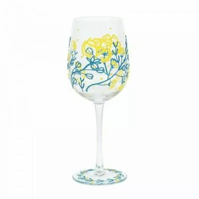 Izzy & Oliver Strawflowers Large Stem Wine Glass Hand Painted 6007020 New • £7.96