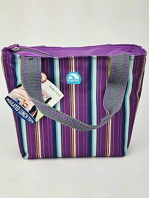 Igloo Insulated Mini Lunch Tote Purple Striped NWT • $17.99