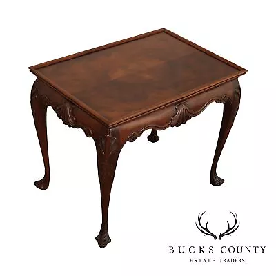 Baker Stately Homes Collection Irish Georgian Carved Mahogany Tea Table • $2795