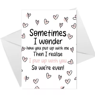 Funny Joke Valentines Day Cards For Him Her Card For Wife Girlfriend • £2.95