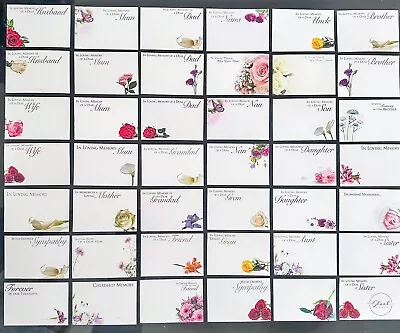 ShredAstic®️FUNERAL MEMORIAL Florist Flower Message Cards Small 6x9cm • £1.99