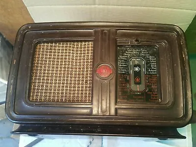 VINTAGE GRAETZ 220V TUBE RADIO BAKELITE DEVICE ART DECO 1950's DDR GDR WORKS • $200