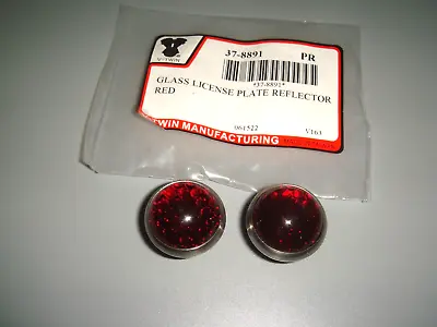 License Plate Reflectors Red Glass FXR Harley Indian Honda BMW V-Twin 37-8891 Q8 • $28.79