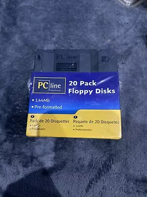 20 Floppy Disks 1.44 Mb Pre-formatted - New Factory Sealed - Unused - PC Line • £11