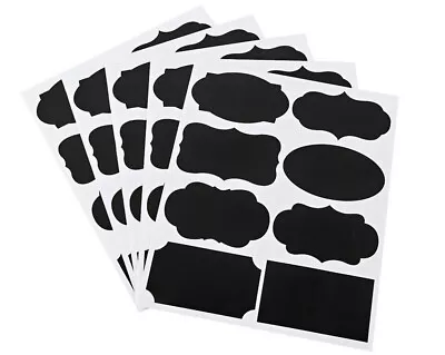 48pcs Chalkboard Labels Bottles Jars Note PVC Stickers Black Removable Waterproo • $4.30