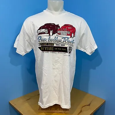 Vintage 1994 Run To The Rock Single Stitch T Shirt Size L Lake Lure Chimney Rock • $15.99