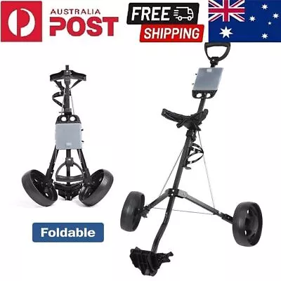 Foldable Golf Buggy Trolley Cart Push Pull 2 Wheels Aluminum Cart AU • $95.99