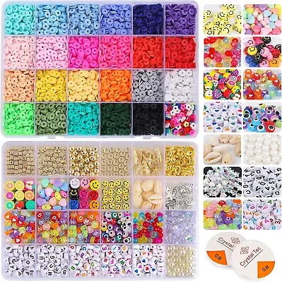 £17.55 • Buy 6000Pcs Clay Beads Kit, Multi-Colors Clay Beads For Jewellery Making, Clay Beads