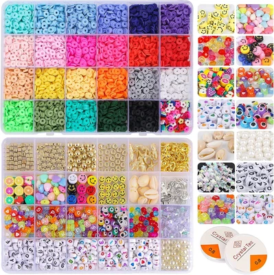 £17.55 • Buy 6000Pcs Clay Beads Kit, Multi-Colors Clay Beads For Jewellery Making, Clay Beads