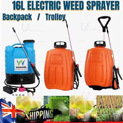 16L Electric Sprayer Backpack Trolley Rechargeable Battery Garden Weed Spray AU • $68