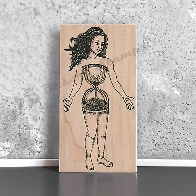 Mounted Rubber Stamp Hourglass Lady Stamp Circus Lady Steampunk Lady Stamps • $11.50