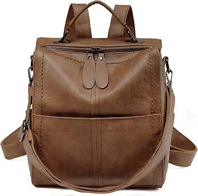 Backpack Purse For Women Fashion Square PU Leather School Backpack Convertible  • $77.68