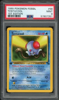 $19.99 • Buy Pokemon PSA MINT 9 1st Ed. Fossil Set COMMON Tentacool 56/62 (GP)