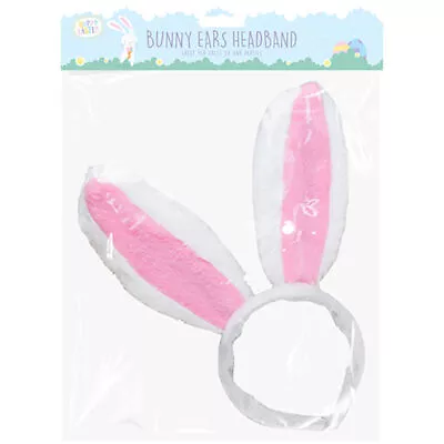 Easter Dress Up Bunny Ears - Fluffy Kids Adults Pink White Novelty Rabbit Fun • £3.19