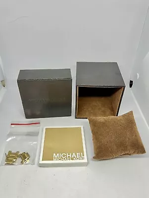 Michael Kors Empty Watch Box Cream W Cushion  Instructions & 5 Watch Links • $34.99