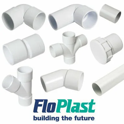 FLOPLAST 40mm SOLVENT WELD WASTE FITTINGS WHITE | MULTI LISTING • £4.82