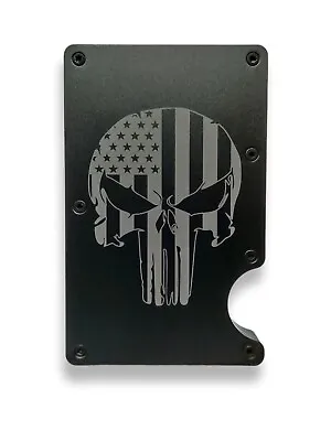 American Flag Skull Minimalist Wallet Men's Tactical RFID Blocking Money Clip • $16