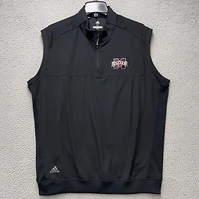 Mississippi State Bulldogs 1/4 Zip Vest Mens XL Black Sleeveless Golf NCAA • $27.95