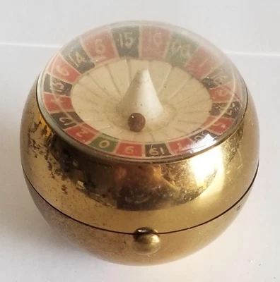 $32.09 • Buy Rare Vintage ROULETTE WHEEL Ladies Powder Mirror Compact Mid Century 1930s-60s