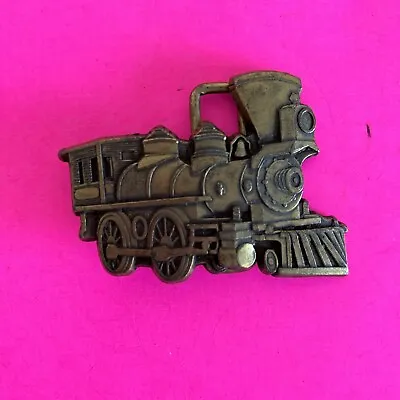 Vintage Solid Brass Belt Buckle.  Old Steam Engine Locomotive • $8.99