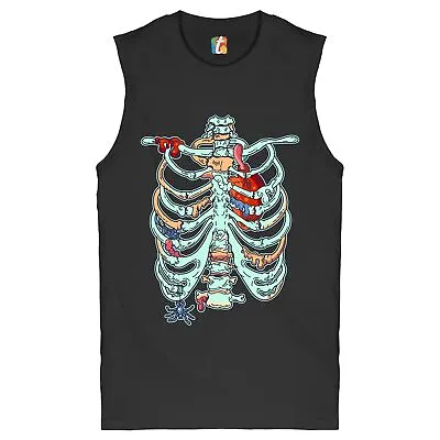 $18.95 • Buy Zombie Rib Cage Muscle Shirt All Hallows' Eve Spooky Halloween Skeleton Men's