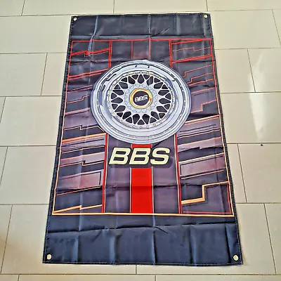 BBS WHEELS Flag/Banner/Car Merchandise/Advertising/Mural/Racing • $25.61