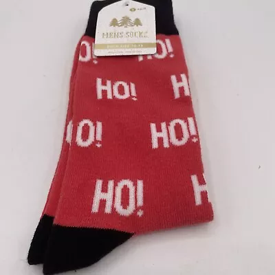 Men’s Christmas Socks Ho! Ho! Ho! Gertex  Novelty Holiday Crew Socks NWT • $4.50