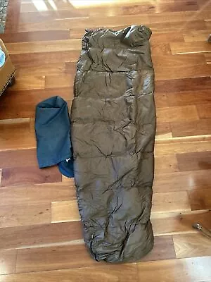 Vintage EMS Down Mummy Sleeping Bag Brown Youth 72” ~ Boston Mass • $75