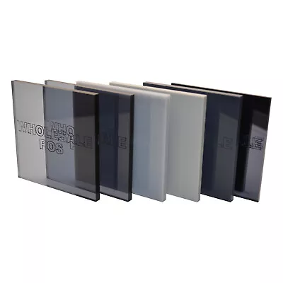 Grey Colour Tinted & Mirror Perspex® Acrylic Plastic Sheets - Various Thickness • £33.57