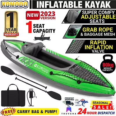 $107.07 • Buy Inflatable Boat Kayak Fishing Canoe 1-Person Raft Water Challenger Paddle Pump